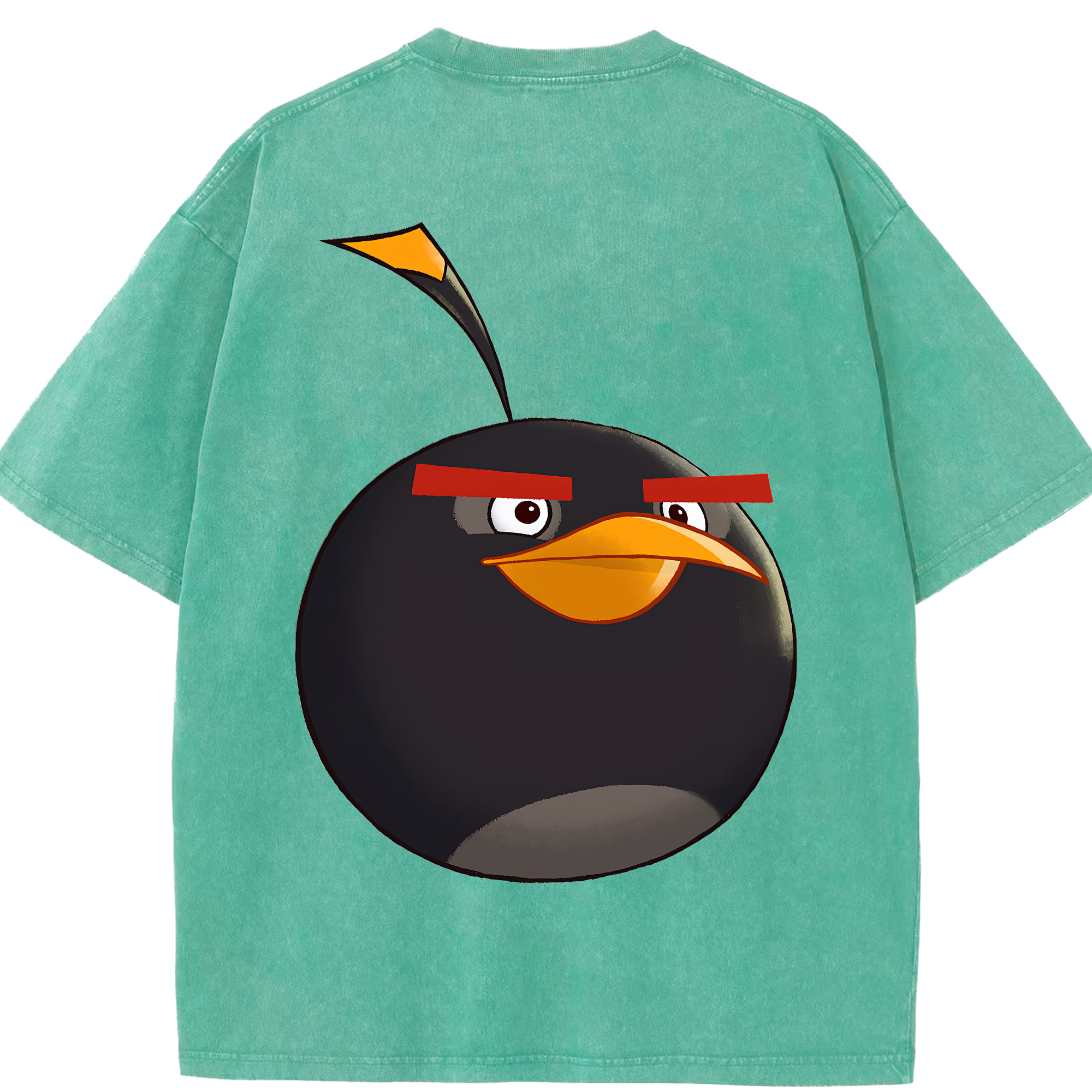 （画像用） Angry Birds アングリーバード 綿100% ヴィンテージ風 半袖Tシャツ（背面プリント）